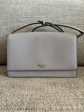 kate spade Light Taupe Leather Flap Crossbody